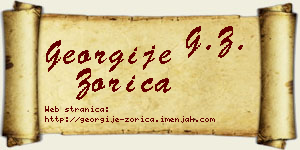 Georgije Zorica vizit kartica
